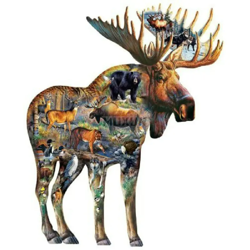 

DIY 5D diamond painting Cross stitch kit square drill full rhinestone picture diamond embroidery Animal moose home decoration