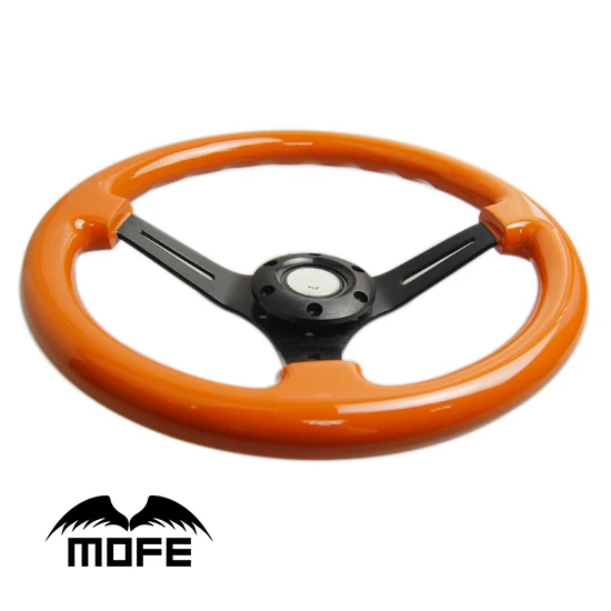 Рулевое колесо из настоящего дерева Mofe Racing Алюминиевые черные спицы 53 мм