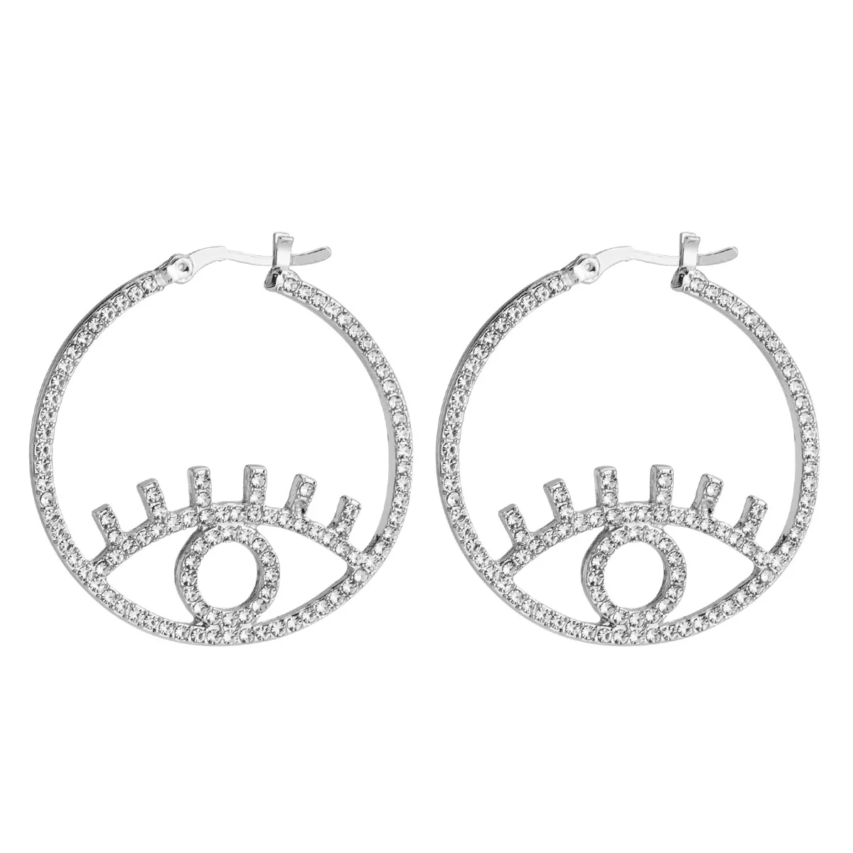 2019 Cheap Acrylic Eye Loop Earrings Clip On Hoop Round Chandbali Circle Earring For Women
