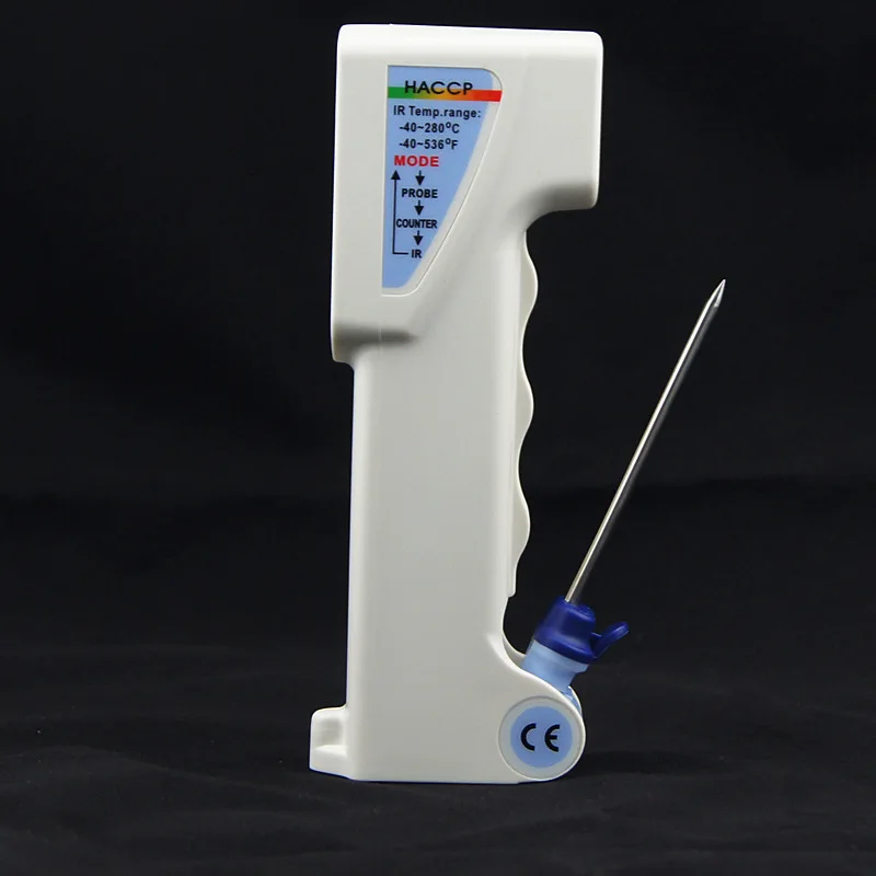

AZ8838 Infrared food thermometer infrared temperature measuring range:-40C ~ +280 C Probe:-40C ~ +200 C