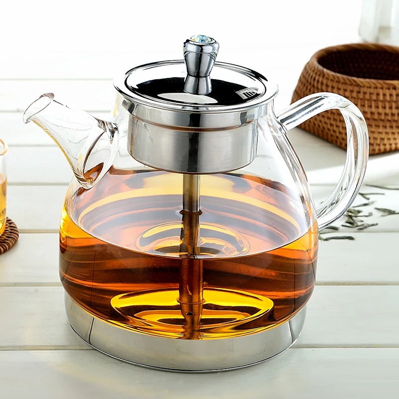1300ml-1400ml Creative Steamed Tea Pot Heat Resistant Transparent Glass Teapot / Home Drinkware Juice Cool Water Lemon Kettle | Дом и сад