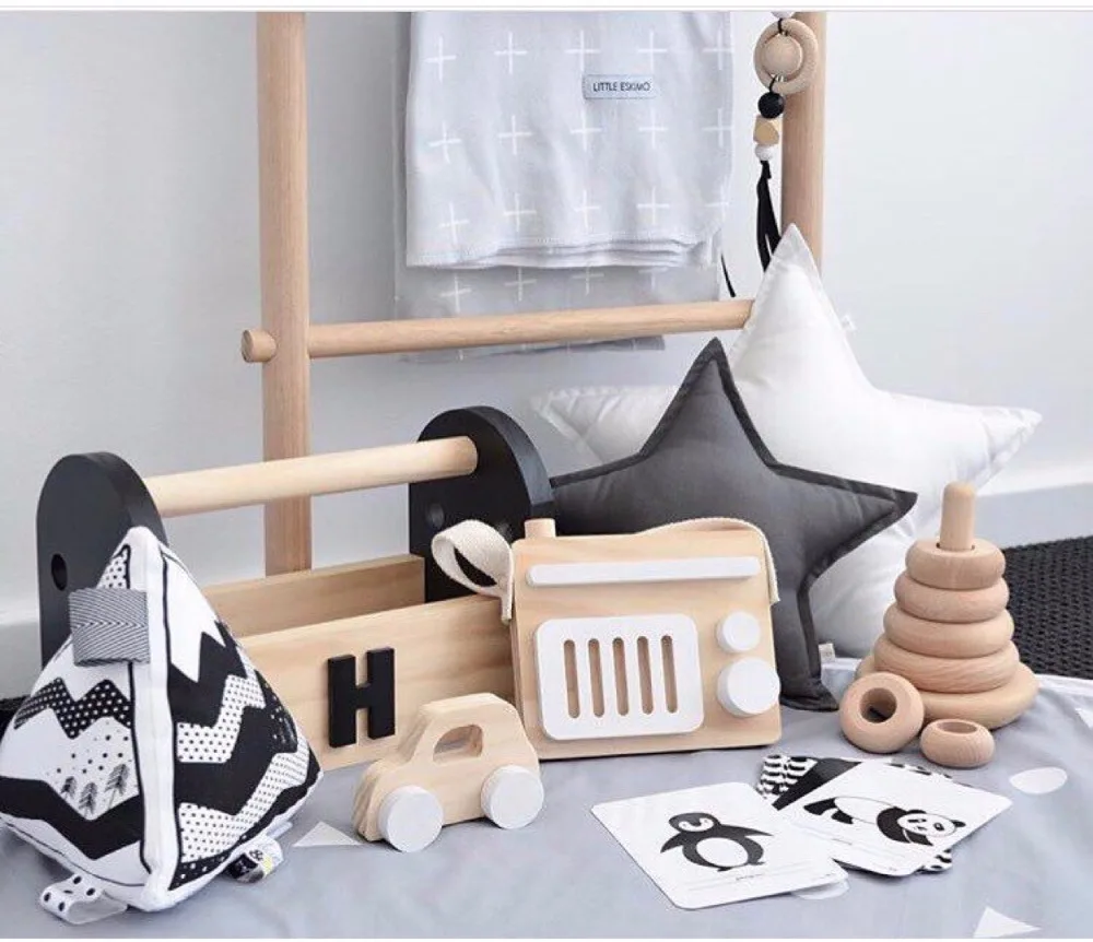 D Милая деревянная лента радио рекордер настенные подвесные игрушки для детской комнаты декор предметы интерьера подарок ребенку на день рождения в скандинавском стиле