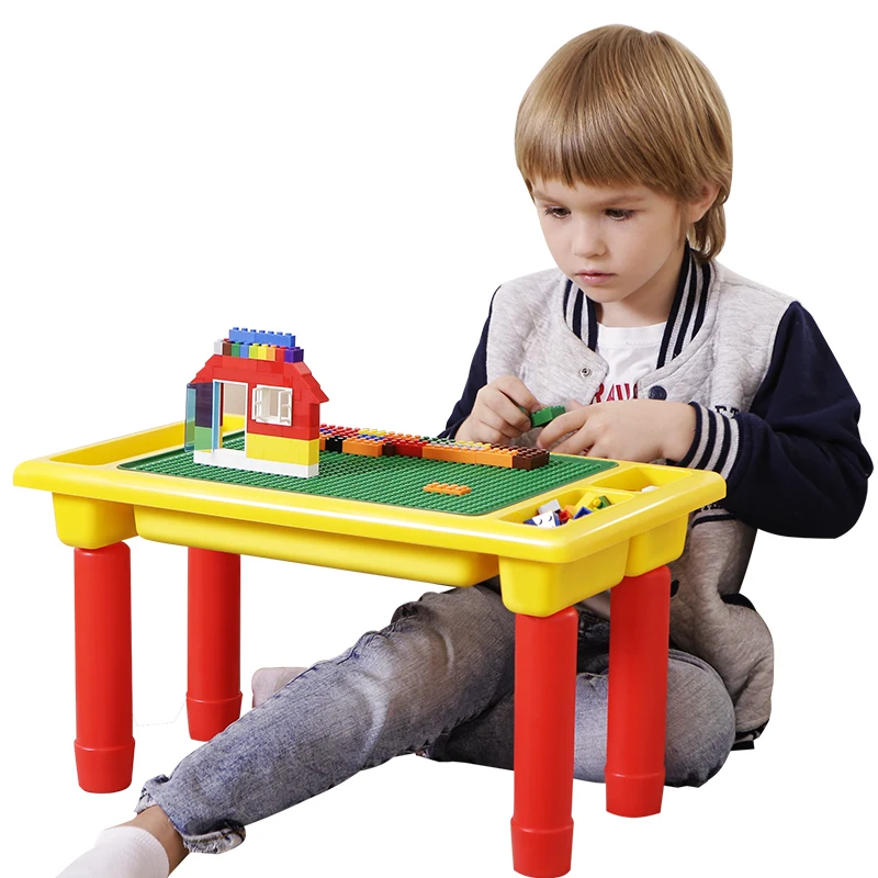 

DIY Blocks Desk With Baseplate Creative Brick Table Foldable Educational Toy For Kids Compatible With Legoed Blocks