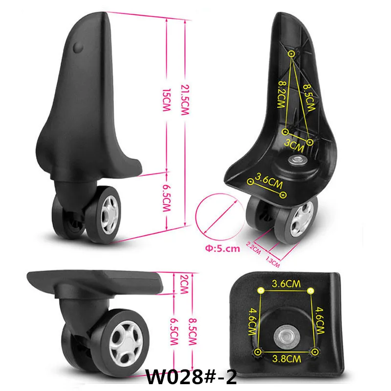 Замена багажных колес, ремонт чемоданов, запасные колеса для чемодана/багажа W028#-2 - Цвет: 1 lot for 4