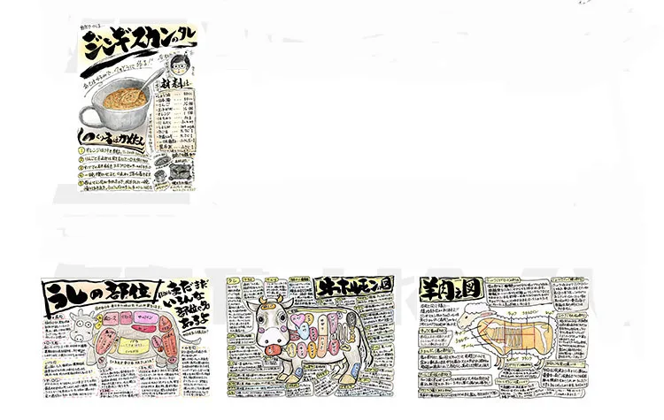 20 шт. японский гриль мясо еда магазин плакат ручная роспись стены стикеры украшения дома полка-клей