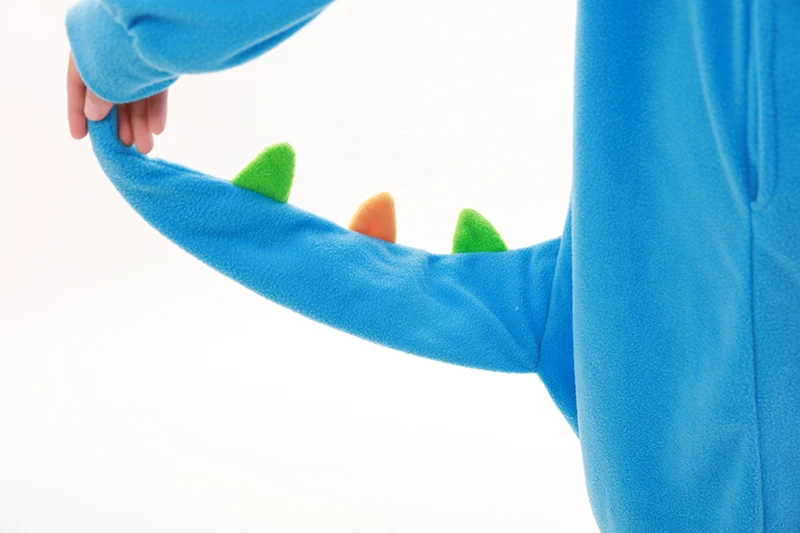 Животное голубой динозавр комбинезоны Кигуруми для взрослых Зеленый Дракон пижамы комбинезон ночное белье карнавальные костюмы