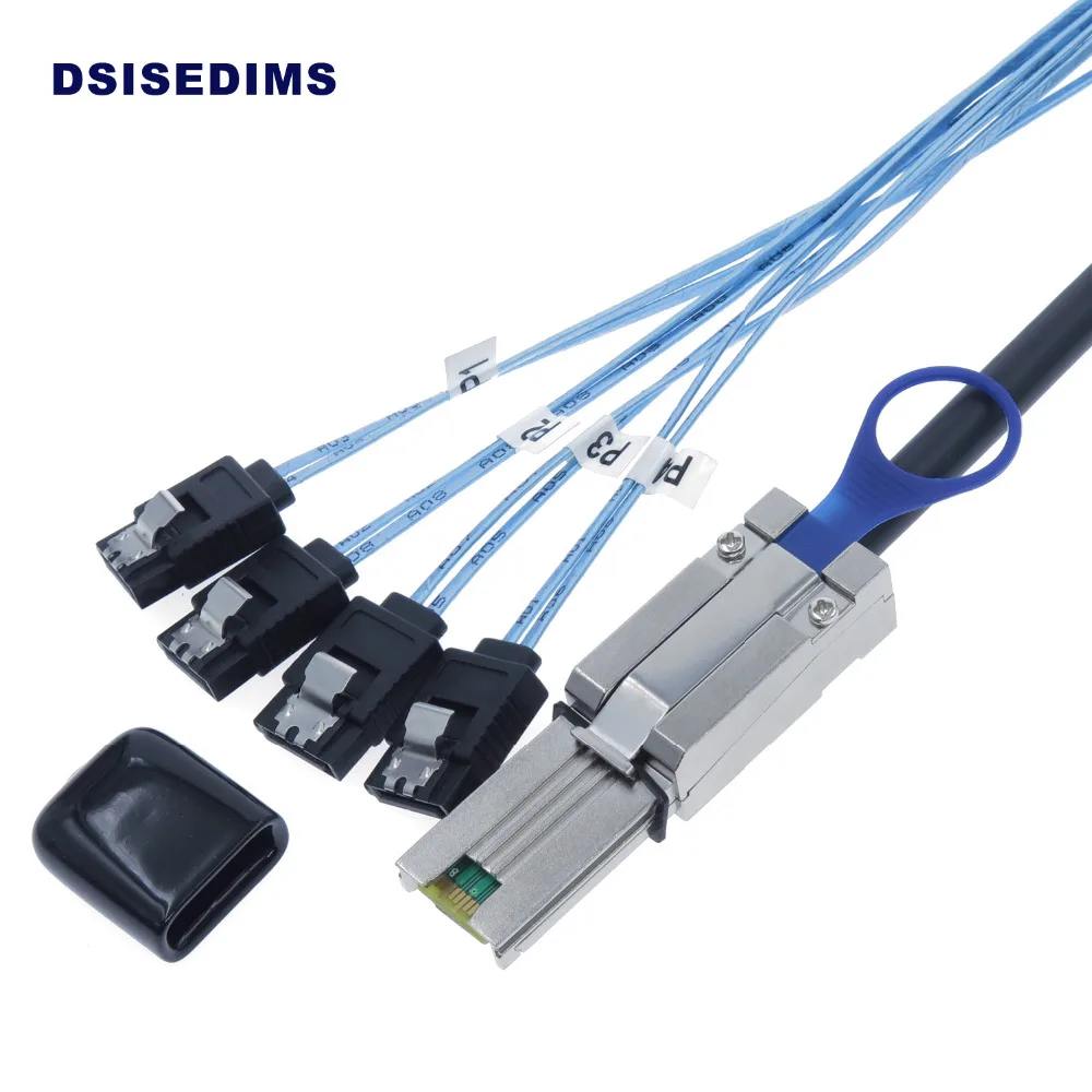 

External Mini SAS 4x 26Pin SFF-8088 Male to 4 7 Pin SATA Cable for Controller to Hard Disk