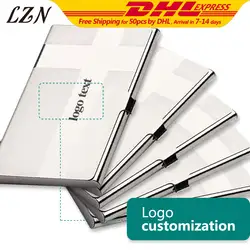 LZN визитница для кредитных ID карт коробка из нержавеющей стали металлический компактный чехол бесплатно название свадебных