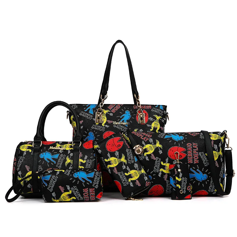 6 шт. в комплекте, композитная сумка, стиль, сумка на плечо, кошельки и сумки, высокое качество, сумки через плечо