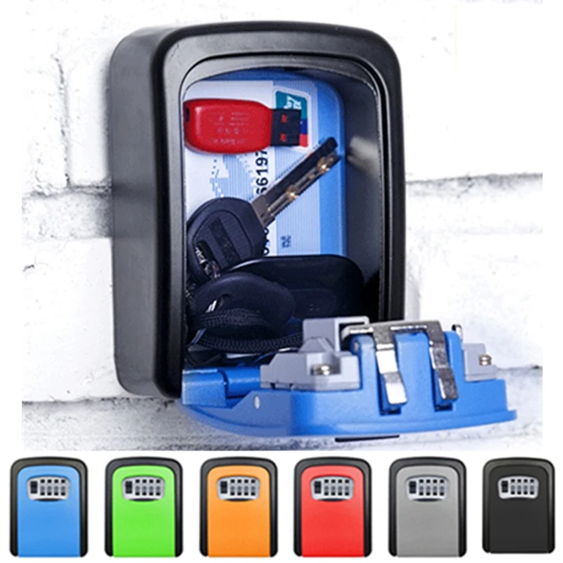 

Wall Mount Key Storage Security Lock 4 Digit Security Secret Code Box Durable Colourfull Organizer Aluminum Alloy for House Keys