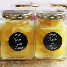 180 шт/партия черные круглые наклейки "спасибо" Уплотнительная наклейка выпечки пакет торт коробка украшения 3,5 см