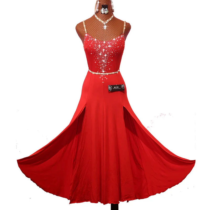 Новое платье для латинских танцев для женщин, кружевное платье для выступлений на сцене, ча-румба-Самба, одежда для практических занятий фитнесом, DW1118 - Цвет: Красный