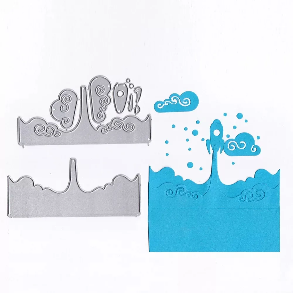 

RONDEY rocket Metal Cutting Dies and Clear Stamp Set for DIY Scrapbooking Photo Album Decoretive Embossing Stencial