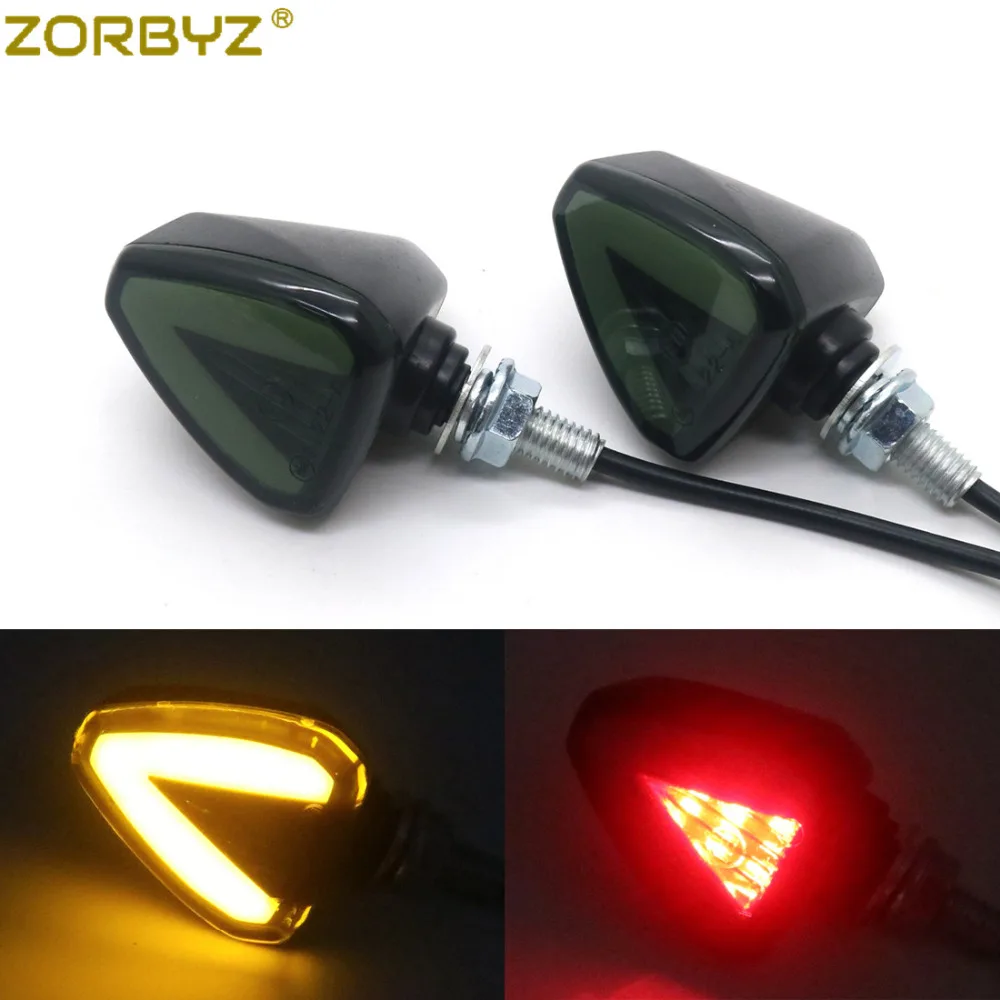 Универсальная черная Светодиодная лампа ZORBYZ для мотоцикла желтая со стрелками
