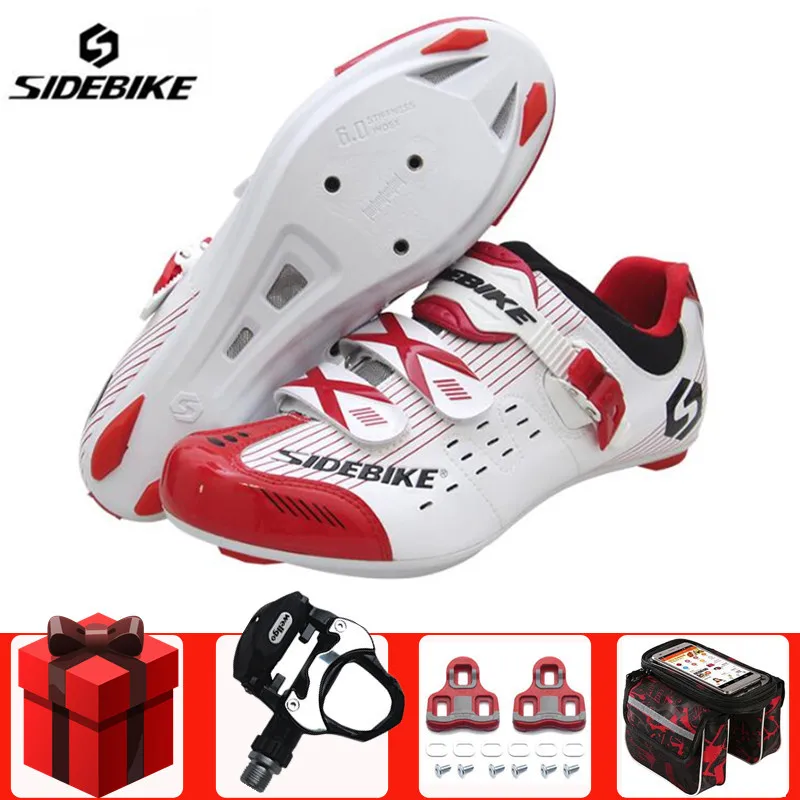 

SIDEBIKE Ultralight Breathable Professional Road Cycling Shoes add pedal set Anti-skid Self-locking Sports Racing Sapatos de