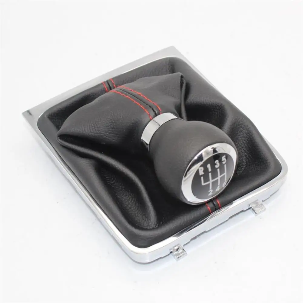

6 Speed Car Gear Stick Shift Knob Leather Boot For VW Passat B6 3C R36 TDI TFSI TSI 2006 2007 2008 2009 2010 2011 Carstyling