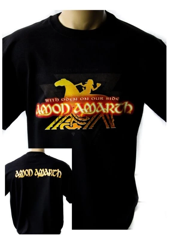 

AMON AMARTH WITH ODEN ON OUR SIDE Black New T-shirt Rock T-shirt Rock Band Shirt