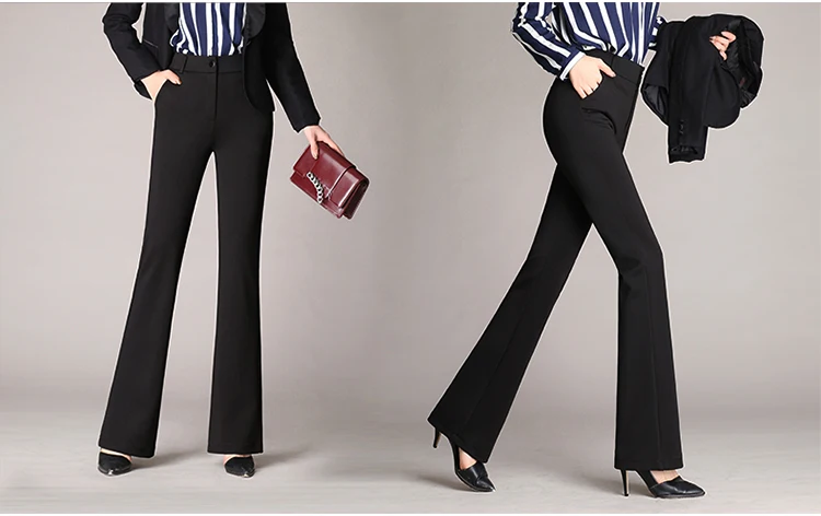 Плюс размер S-4XL зимний костюм брюки плюс бархатные толстые брюки большого размера расклешенные брюки прямые с высокой талией рабочие ol брюки для женщин