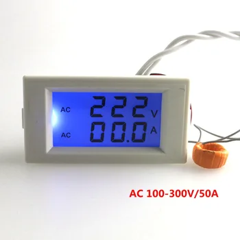 

Blue LCD Digital AC Voltmeter Ammeter AC 100-300V 50A/100A Volt Voltage Meter Current Ampere Panel Meter