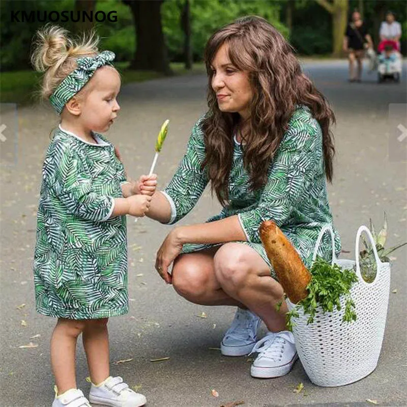 Family-Matching-Outfits-Floral-Dress-Mother-Daughter-Dresses-Ladies-Dresses-Kids-Clothes-Mom-Daughter-Clothes-Family