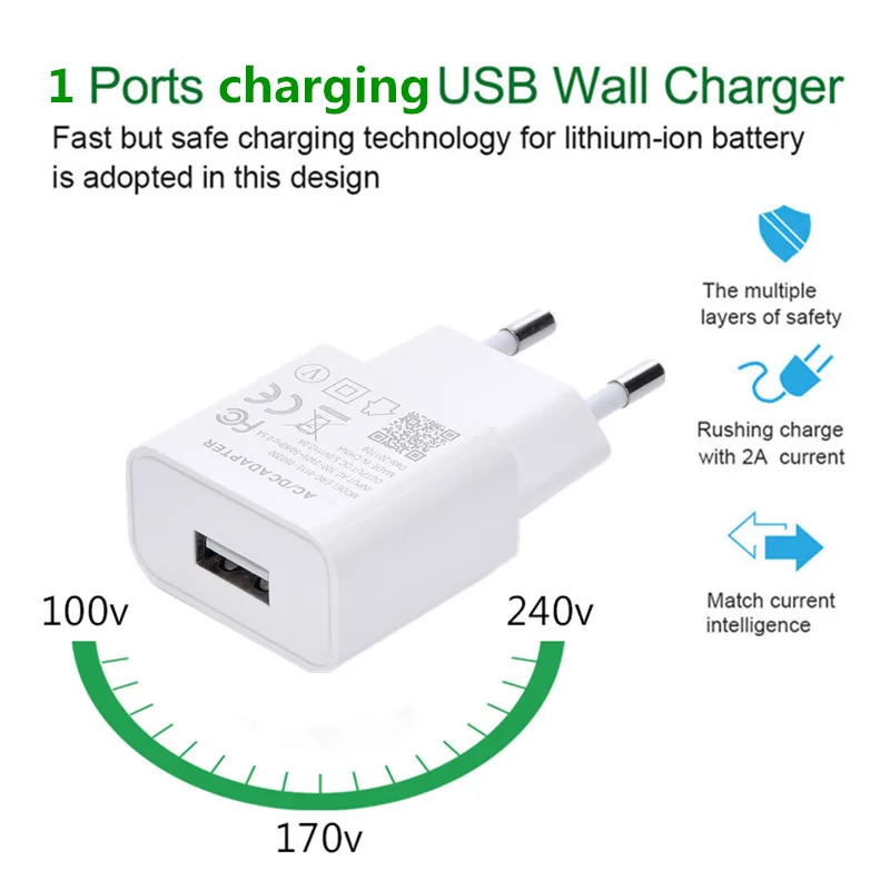 ESVNE-Mobiele-Telefoon-Oplader-5-V-2-1A-EU-Plug-USB-adapter-Muur-2-USB-Lader_