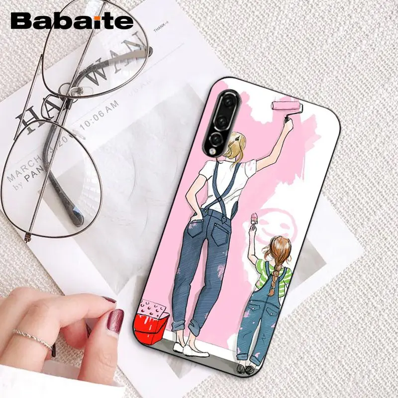 Babaite модные черные каштановые волосы для мамы, дочки, сына, папы, PhoneCase для huawei P20 P30Pro P20 P30 Lite P Smart P10Lite