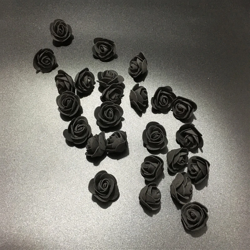 JAROWN Simulation 3.5cm PE Rose Foam Flower Head DIY Bear Accessories Wedding Candy Gift Box Garland Decoration Fake Flowers (6)