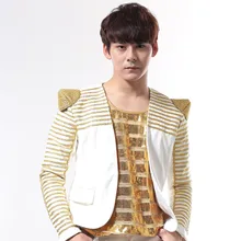 S-5XL! этап панк одежда Мужской персонализированные верхняя одежда с вышивкой черный красный и белый костюм мужской