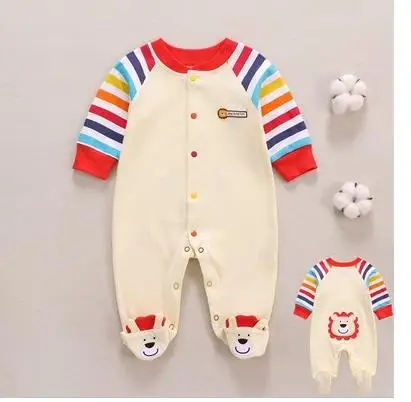 Newborn baby jumpsuit, baby boy and baby cotton covered foot jumpsuit. 3 - Цвет: 2