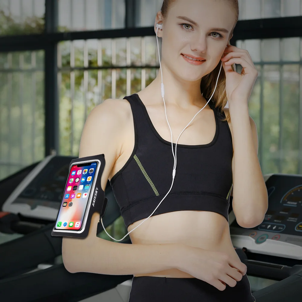 Haissky تشغيل الرياضة جراب هاتف على اليد سوارلهاتف آيفون X Xs ماكس 8 7 6 زائد سامسونج A50 حامل الهاتف براسار الذراع الفرقة أكياس