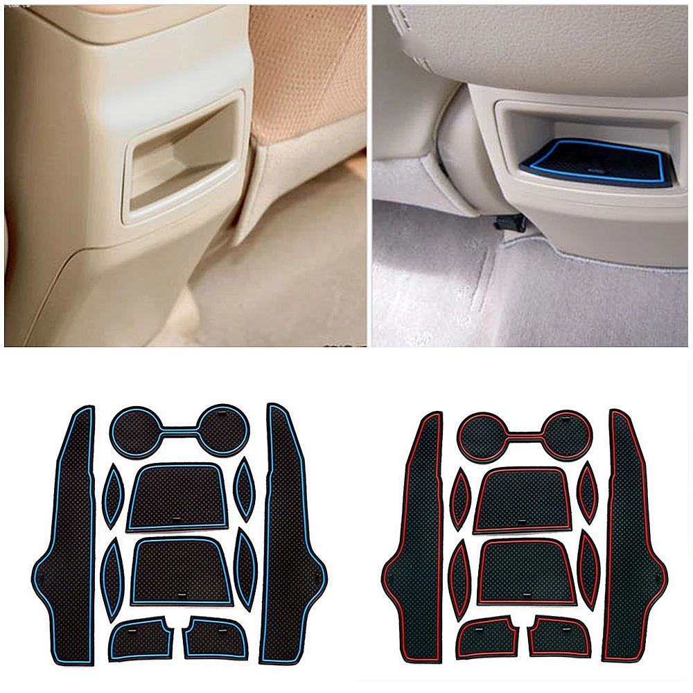 

for Toyota Corolla 2007 2008 2009 2010 2011 2012 2013 Non-slip Rubber Cup Holder Sticker Gate Slot Pad Door Groove Mat styling