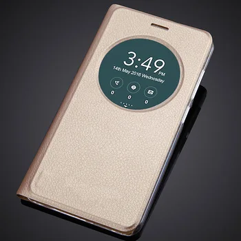PU Leather Smart Flip Cover Case For Asus Zenfone 3 ZE552KL / Zenfone3 Case & View Window + wake/sleep function