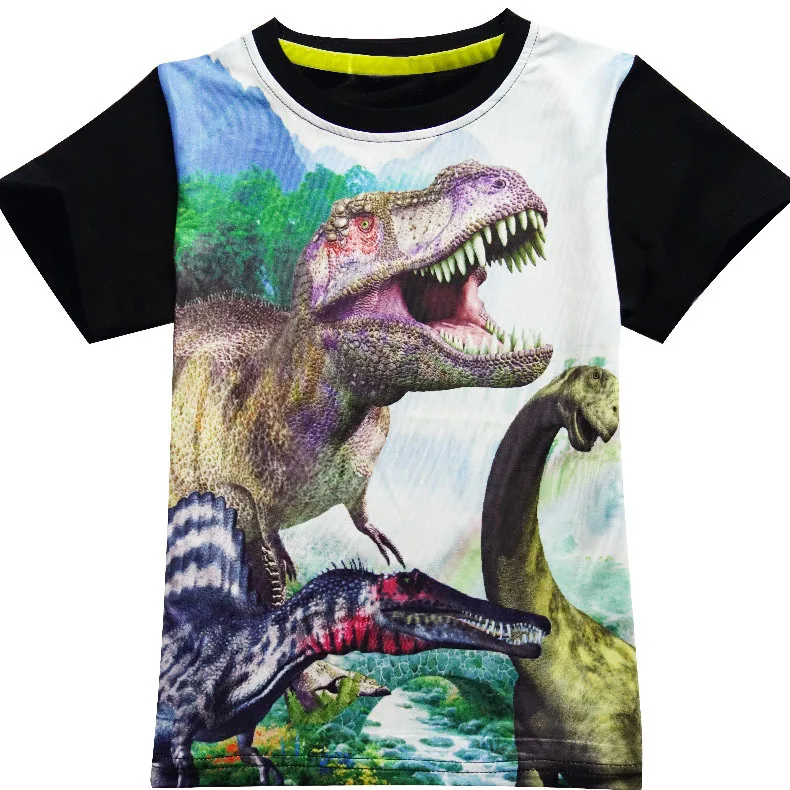 

Children Boy T Shirt Dinosaur Print Pattern Summer cartoon World 2 Baby Kids Boys Tops Tee T Shirts For Boys Clothes