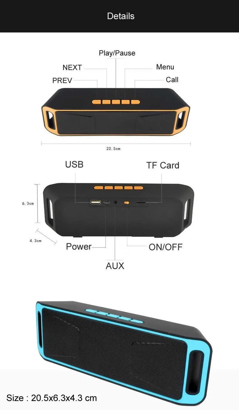 Портативный Беспроводной Динамик Bluetooth 4,0 стерео сабвуфер TF USB FM радио встроенный микрофон двойной Динамик басов Динамик s