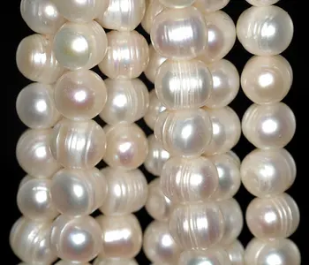 

10-11MM Natural Pearl Gemstone White Grade A Round Loose Beads 15 inch Full Strand (90190746-B84)
