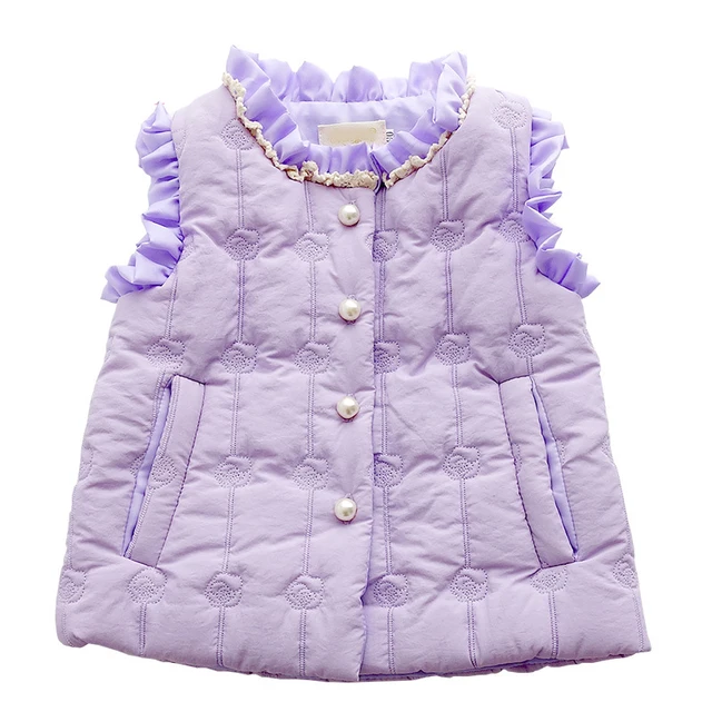 Floral Baby Girls Vest Baby Girl Clothes Winter Woolen Patchwork Warm