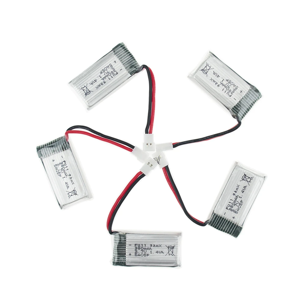 Upgrade 5 pcs/ 3.7V 380mAh LiPo Battery For JRC H6C Hubsan H107 DM003 RC Helicopters Drone Control Toys | Игрушки и хобби