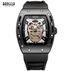 Baogela Fashion Mens Skeleton Skull Luminous Quartz Watches Military Style Black Silicone Rectangle Dial Wristwatch for Man1612 ► Photo 1/6