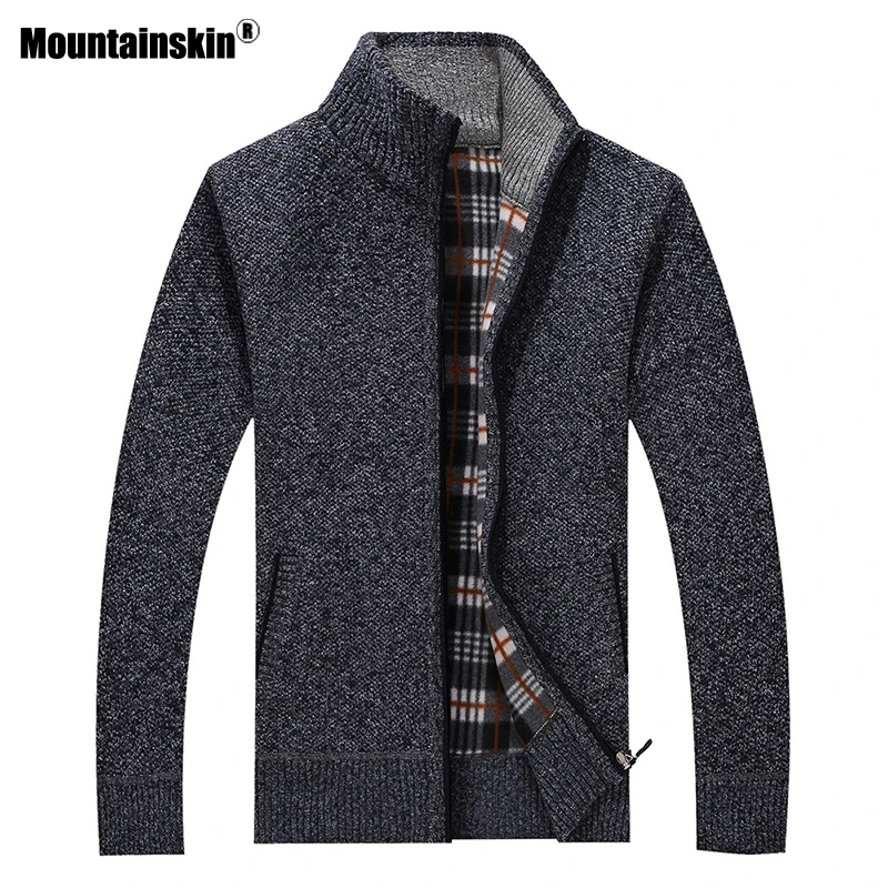 Mountainskin جديد الرجال البلوزات الخريف الشتاء الدافئة البلوز سميكة سترة معاطف رجل العلامة التجارية الملابس الذكور عارضة تريكو SA582