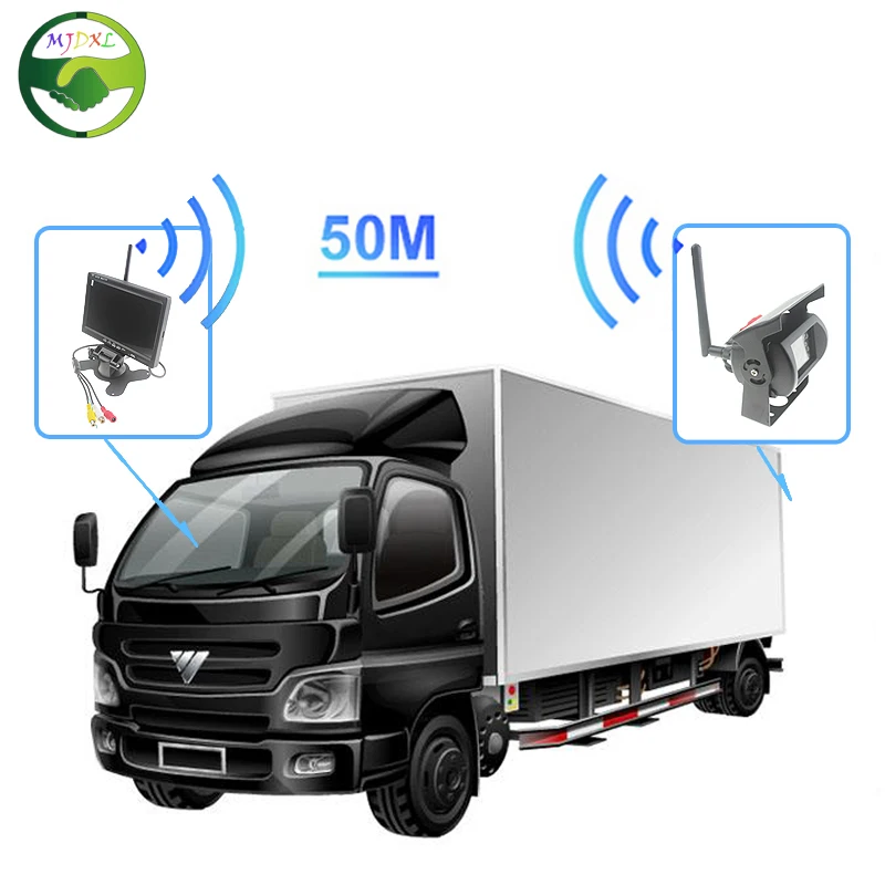 Wireless Truck Vehicle Backup Camera & 7 inch HD Monitor IR Night Vision Parking Assistance Waterproof Rear View Camera