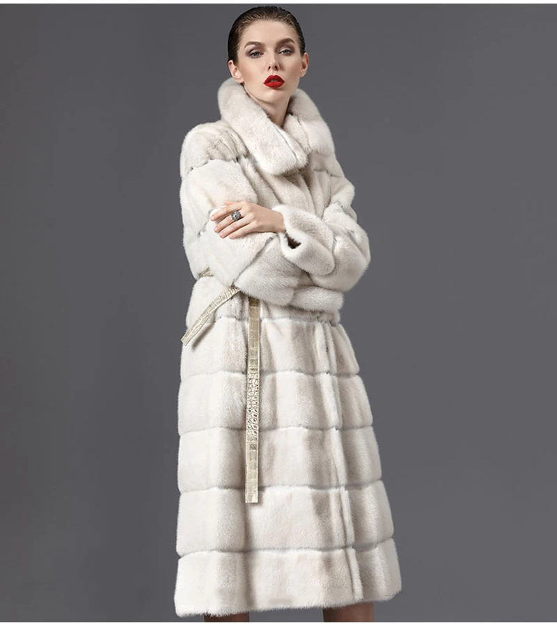 LVCHI зима 2019 импорт бархат настоящая норковая шуба женская высококлассная норковая шуба полная Пелт потеря двухсторонняя одежда X-длинная
