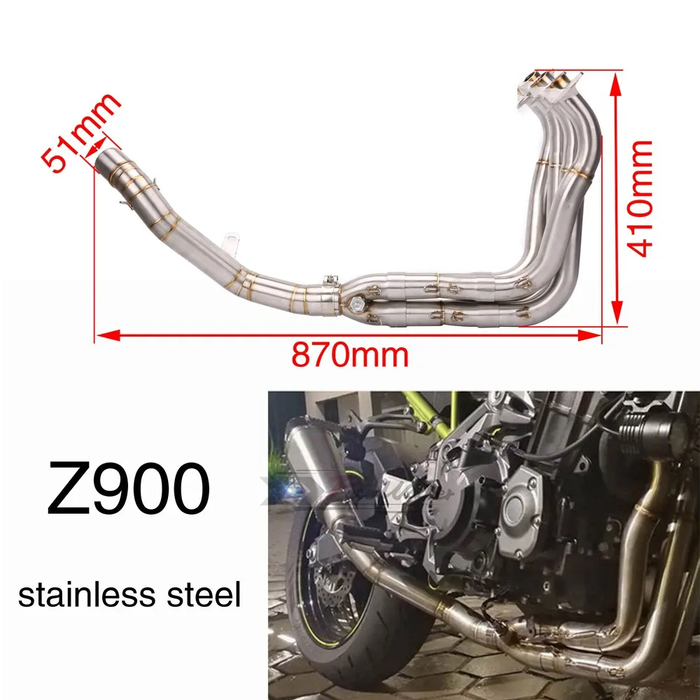 35-51 мм Универсальный мотоцикл гоночный выхлопной модифицированный для Escape Муфельная труба+ глушитель Соединительный демпфер для Kawasaki Z900