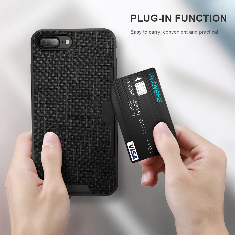 Чехол kisscase для iphone чехол с держателем карты Чехол для iPhone 7 Plus 6 6s чехол для телефона держатель для карт слот гибридный защитный Combo Обложка