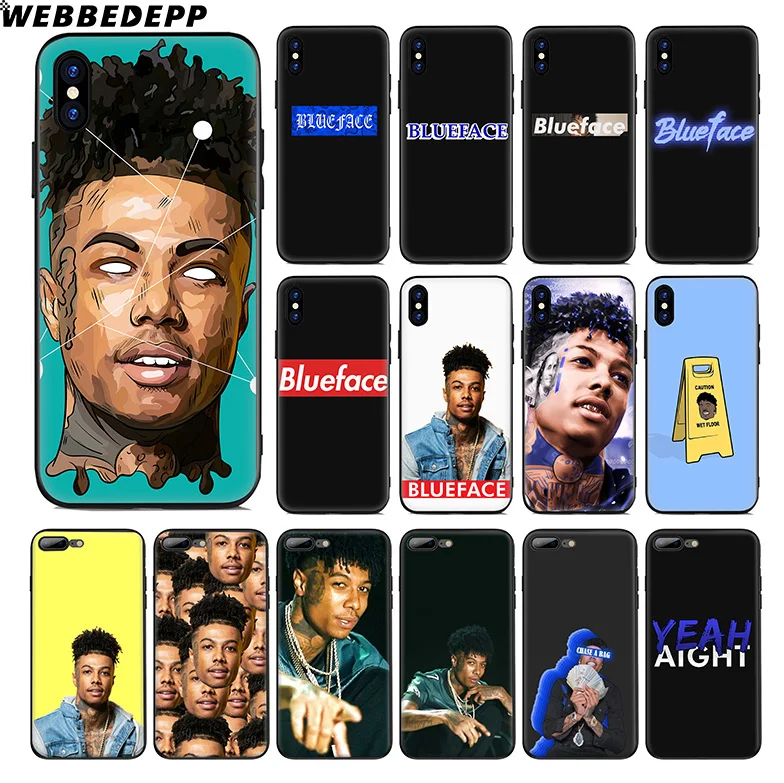 

WEBBEDEPP Blueface Rapper Soft Silicone Case for Apple iPhone Xr Xs Max X or 10 8 7 6 6S Plus 5 5S SE Phone Case