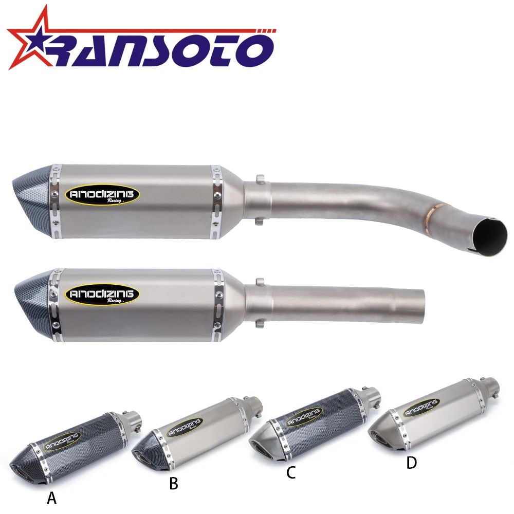 

RANSOTO Motorcycle Exhaust Muffler Pipe Link Exhaust middle Pipe Escape with SLIP ON FOR YAMAHA R1 2009 - 2014