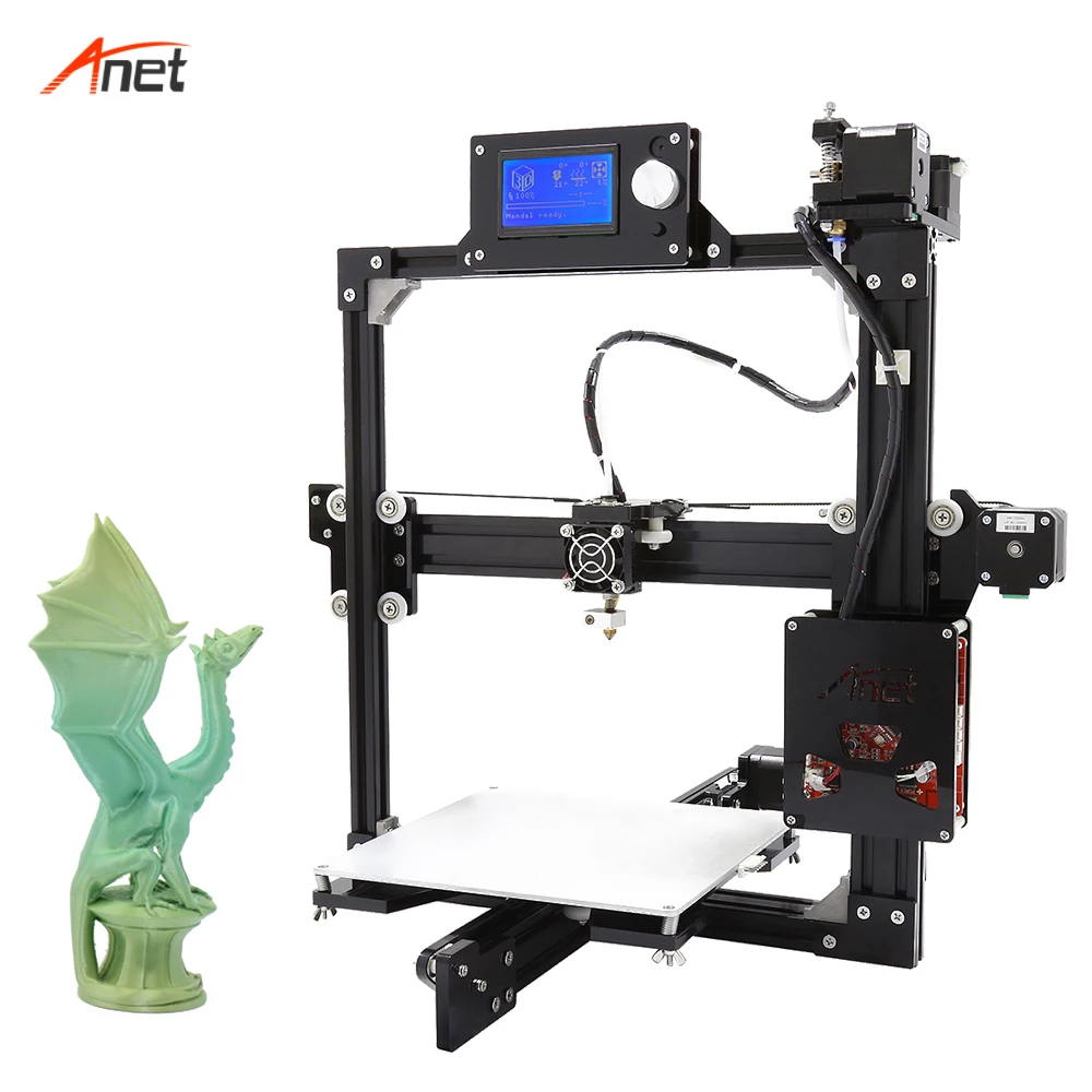 Anet A2 большой размер печати Impresora 3d полная металлическая рамка простая сборка