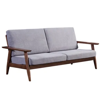 

Living Room Sofas Home Furniture ash solid wood+fabric sectional sofa chair minimalist couches recliner muebles de sala sofa bed