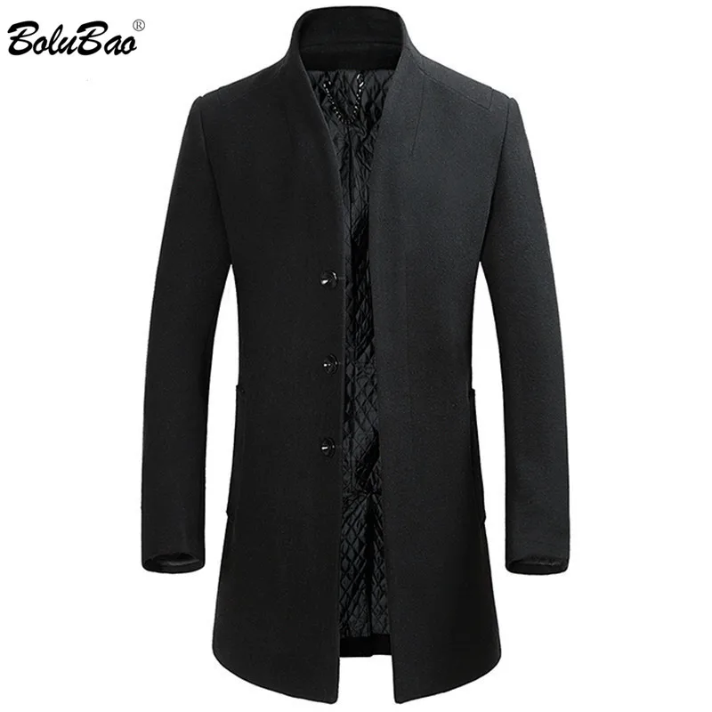 

BOLUBAO Brand High Quality Men Wool Blends Coats Men's Long Section Slim Fit Trench Tops Winter New Male Wool Blends Coat