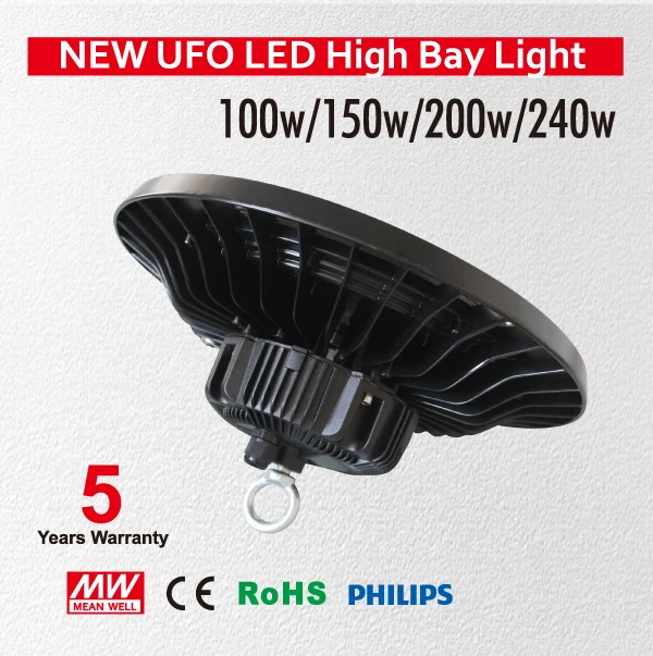 

High lumens 150w 200W UFO LED High Bay Light Industrial Lamp 90-265V 22000LM IP65 waterproof Mining Lamp 200W