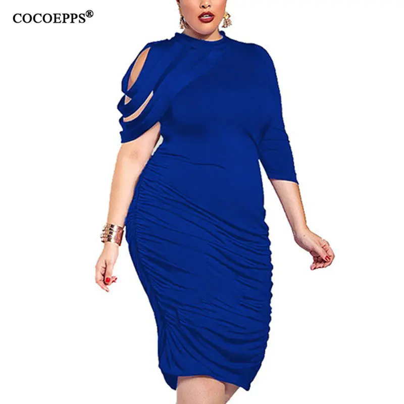 

2019 Women summer dress plus size 2XL 3XL office bodycon Large dress black midi dress elegant Party Dresses vestidos femininos